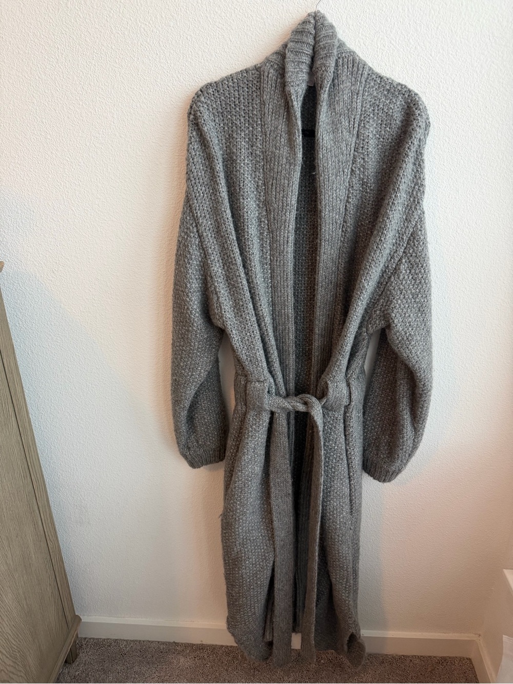 Lunya Wool Blend Cable Knit Robe L/XL Luxury $500 retail Cozy